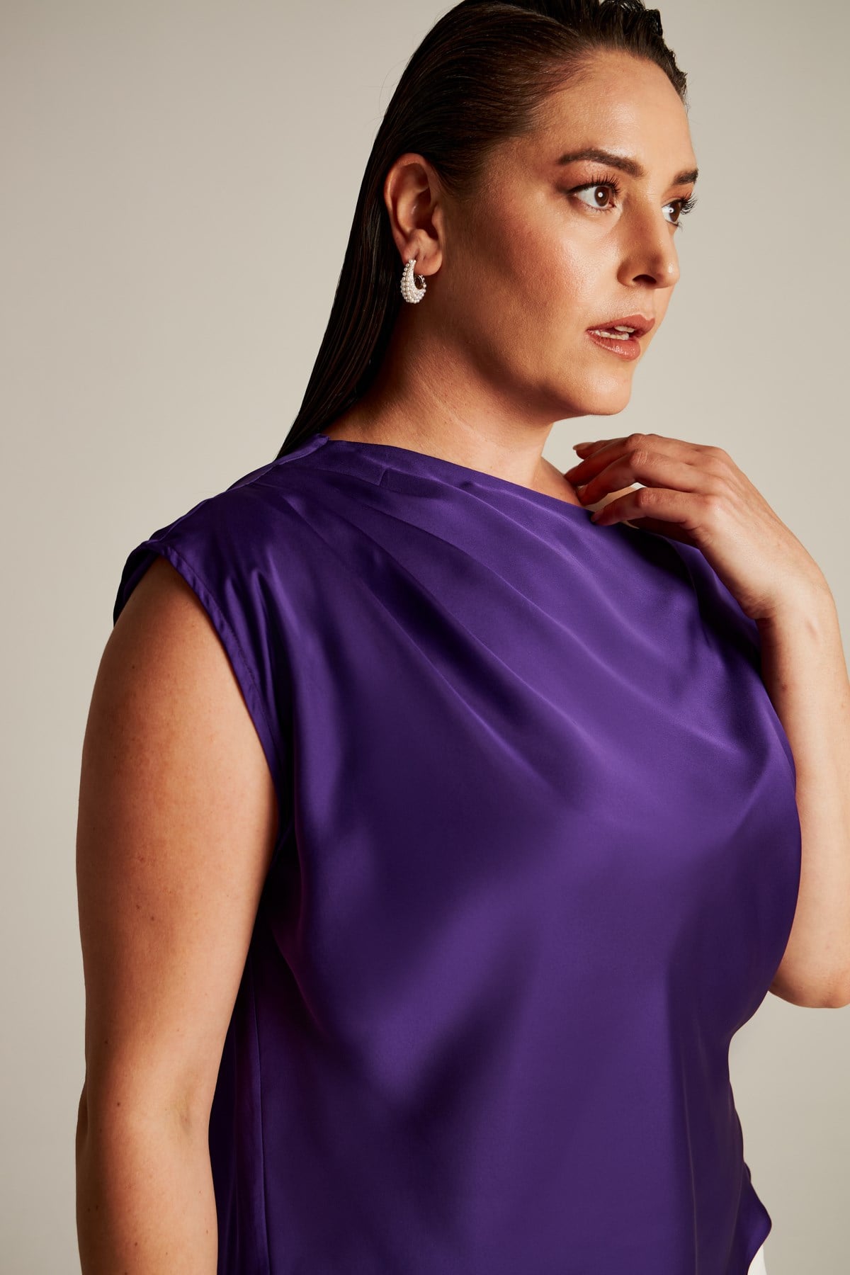 Violet Bluz Mor-Modalody-Büyük Beden Bluzlar