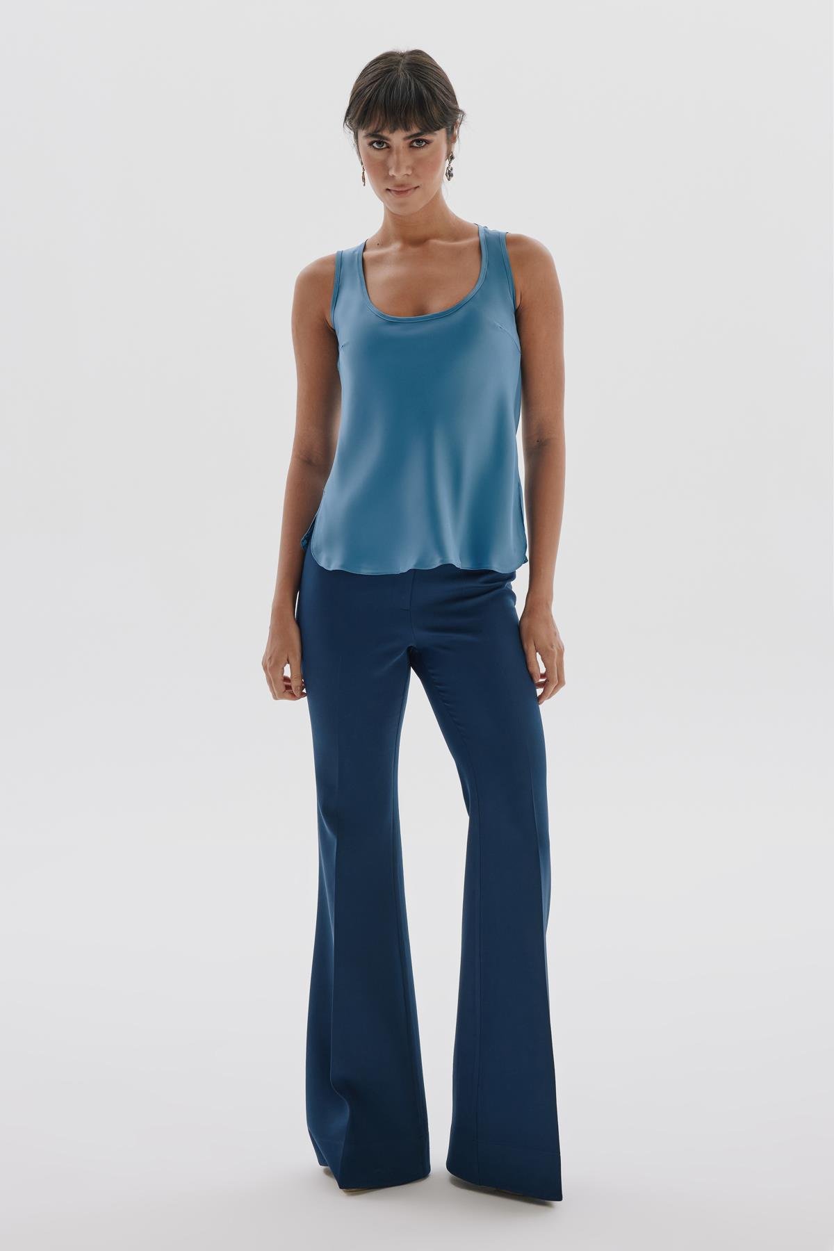 Viva Blouse Azul-Modalody-Plus Size Blouses