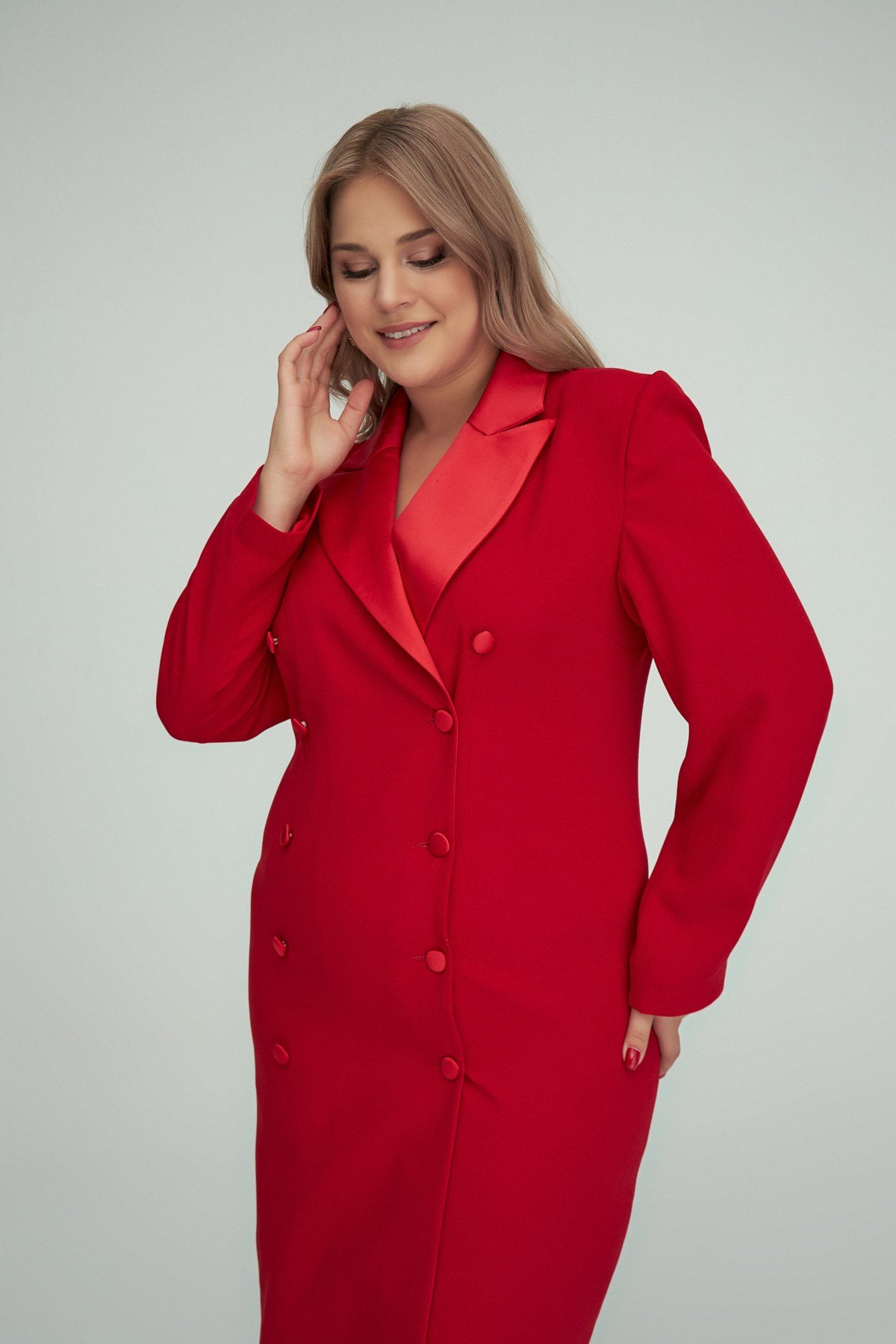 Viyana Elbise Kırmızı-Modalody-Büyük Beden Abiyeler