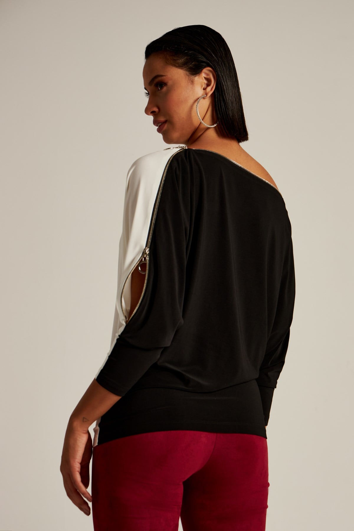 Zip Blouse Duo-Modalody-Plus Size Blouses