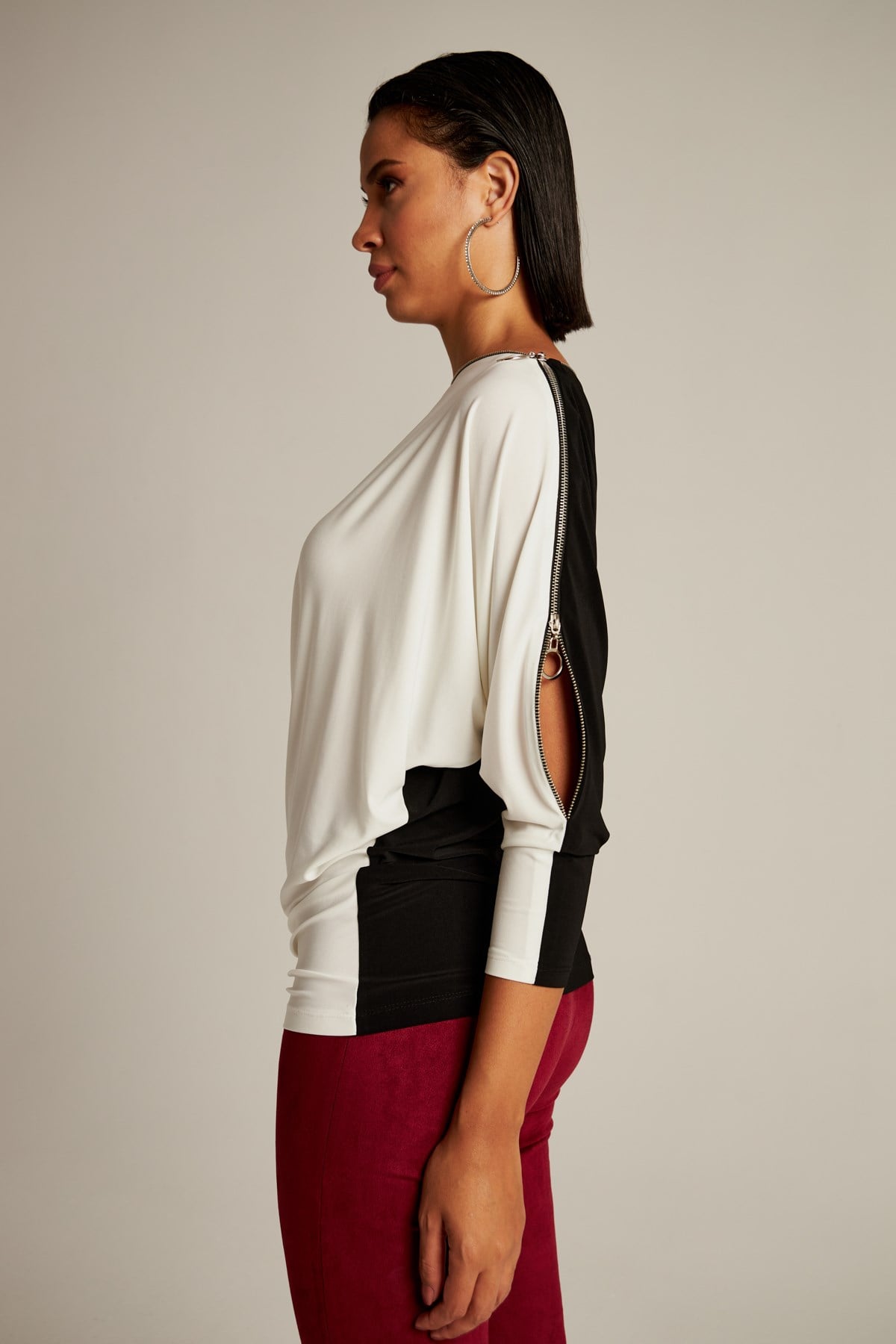 Zip Blouse Duo-Modalody-Plus Size Blouses