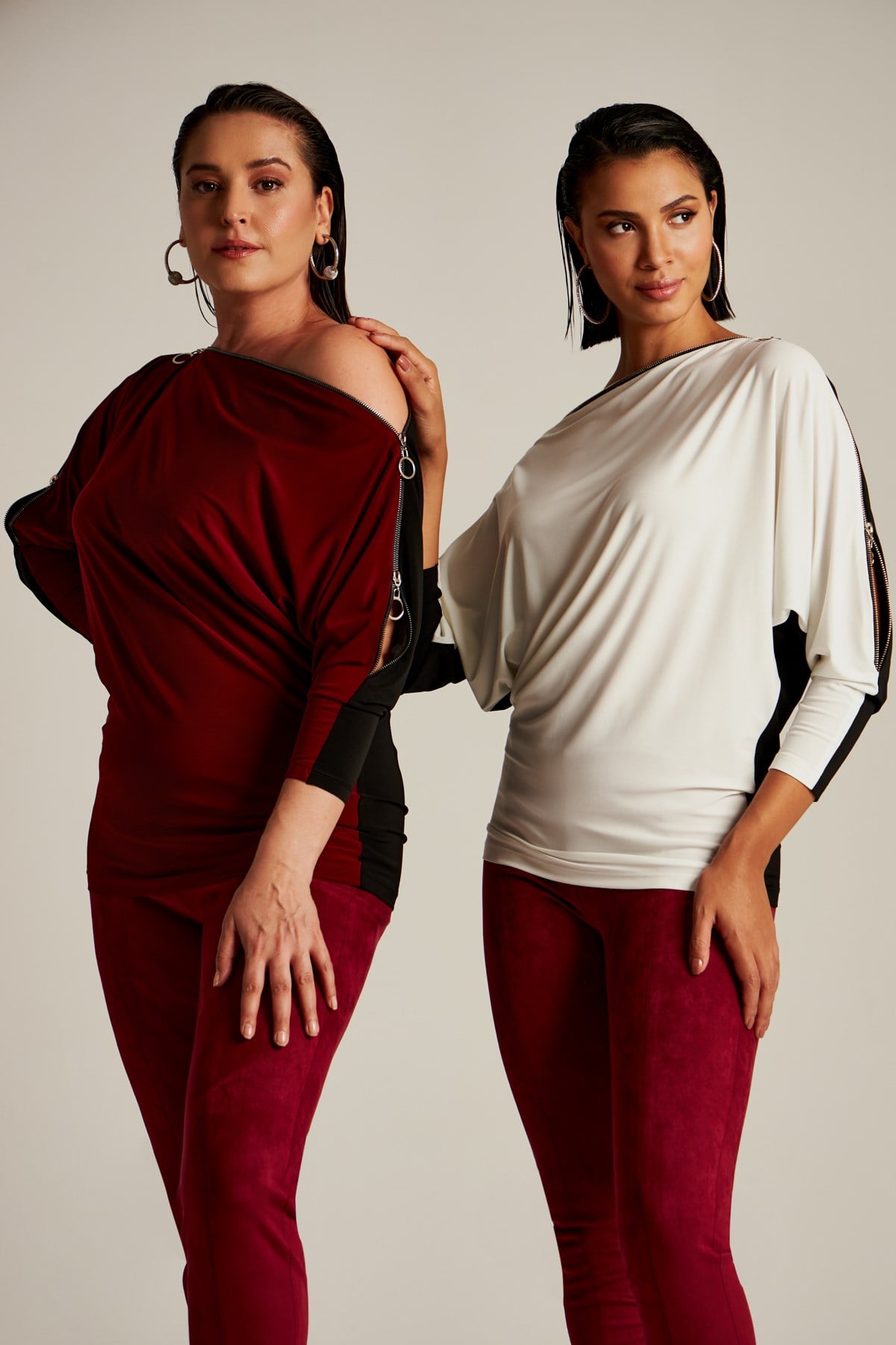 Zip Blouse Duo-Modalody-Plus Size Blouses