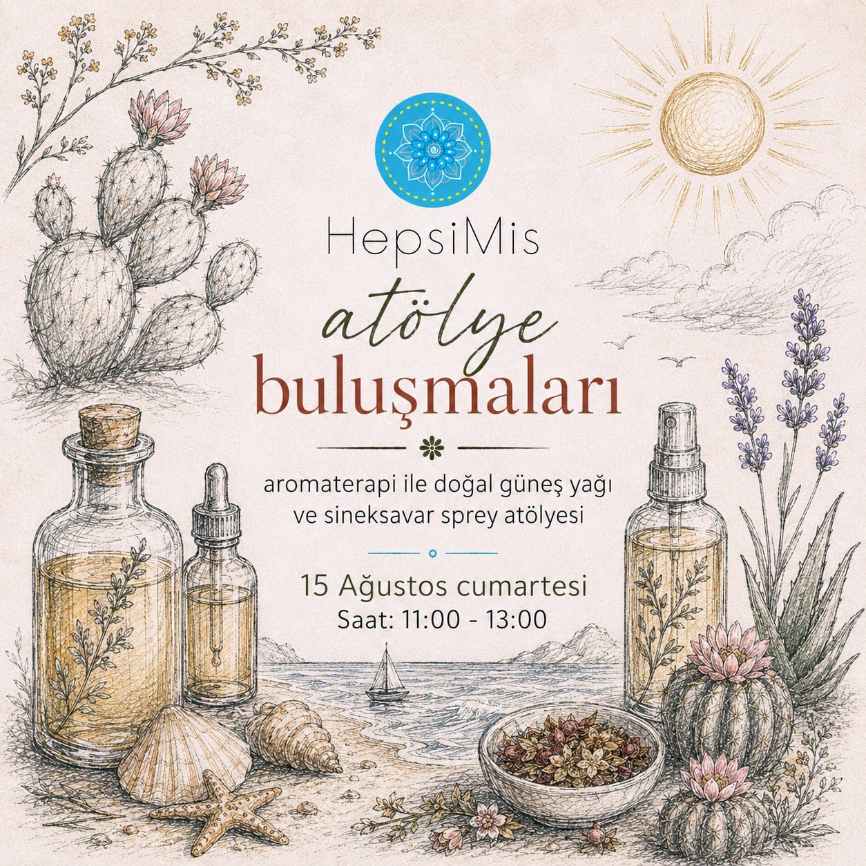Aromaterapi ile Doğal Güneş Yağı ve Sineksavar Sprey Atölyesi