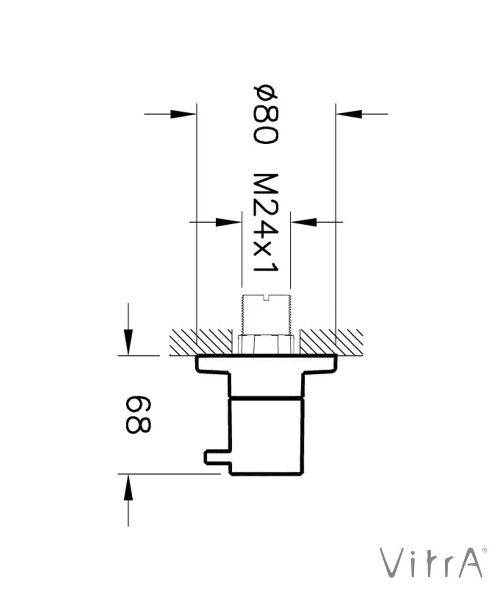 VitrA Origin A41458 Ankastre Stop Valf, Krom ( Sıva Üstü Grubu )