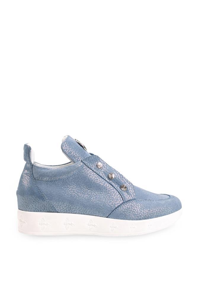Arya E. Kot Mavi Deri Kadın Sneakers
