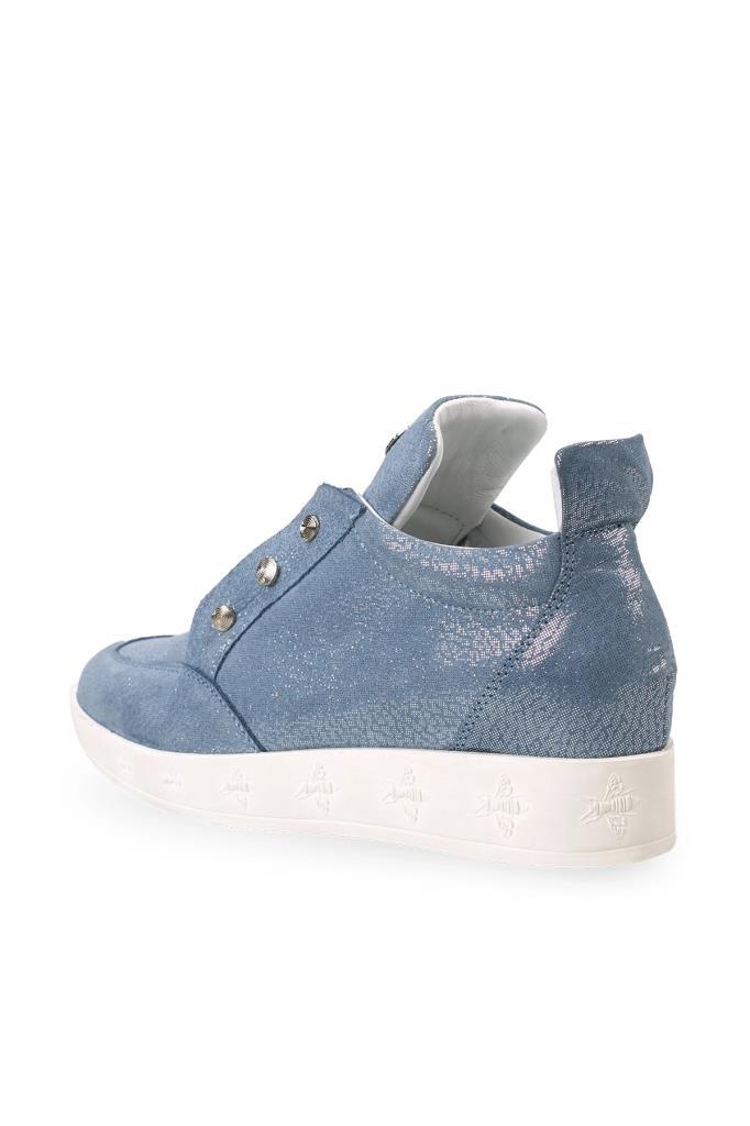 Arya E. Kot Mavi Deri Kadın Sneakers