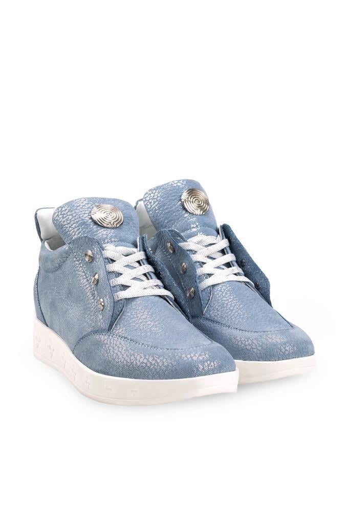 Arya E. Kot Mavi Deri Kadın Sneakers