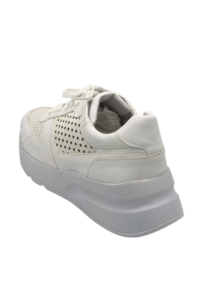 Beyaz Deri Kadın Spor Ayakkabısı