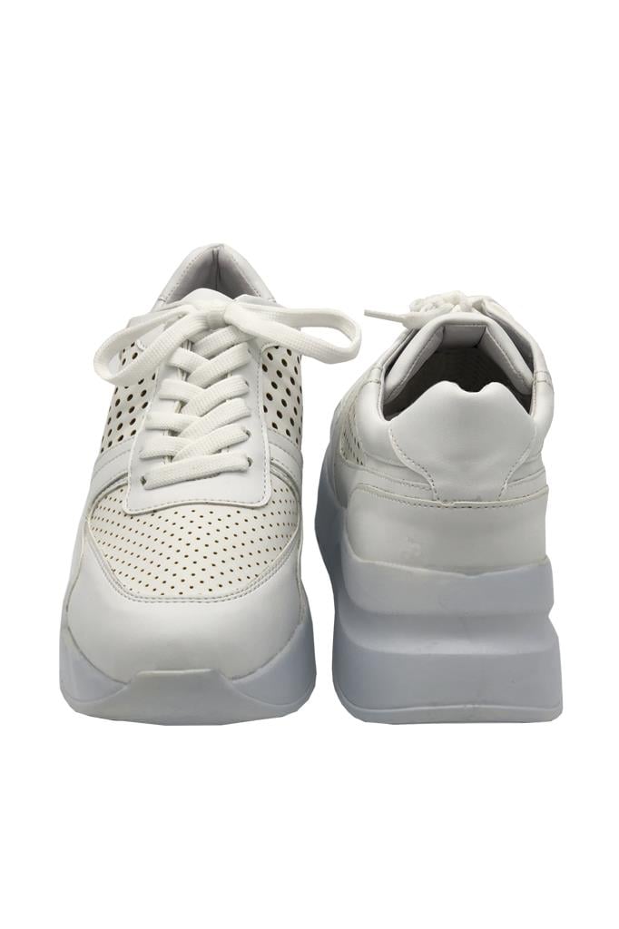 Beyaz Deri Kadın Spor Ayakkabısı