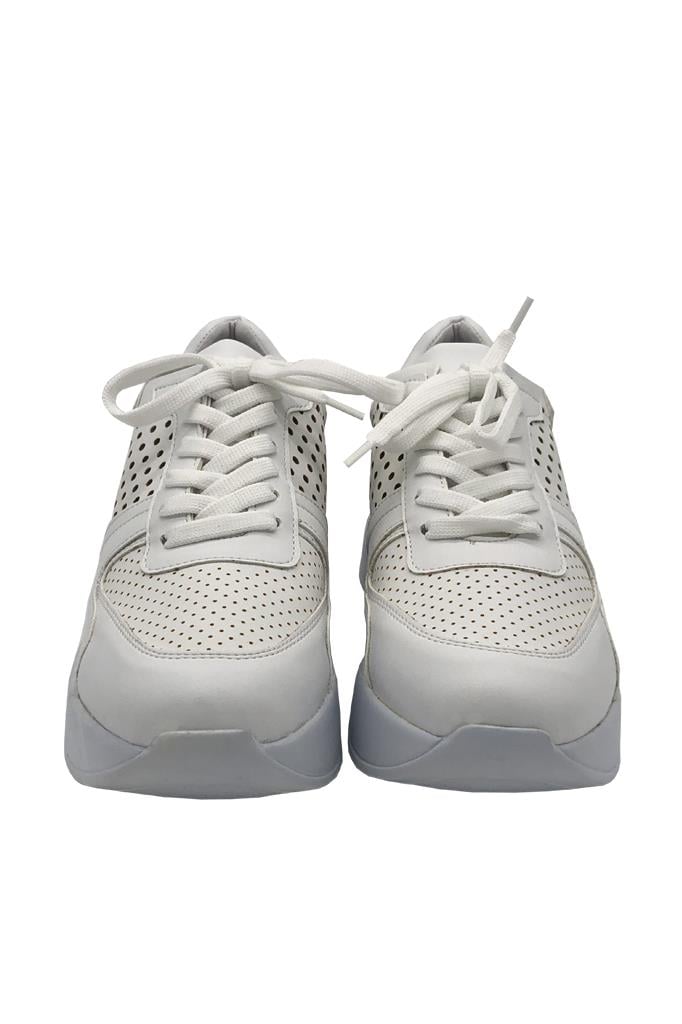 Beyaz Deri Kadın Spor Ayakkabısı