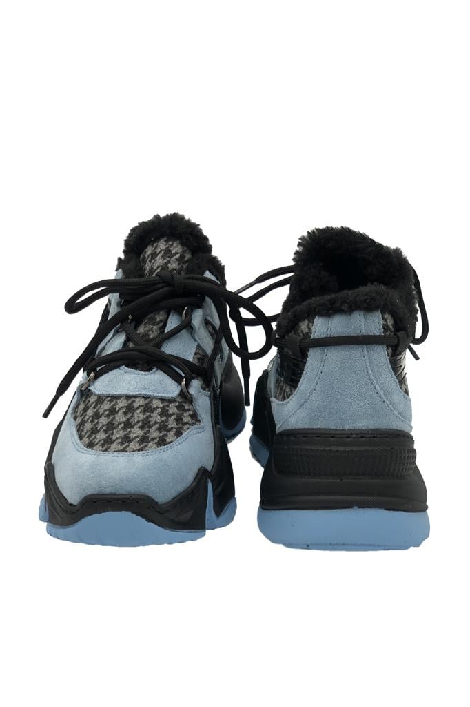 Buz Mavi Kadın Deri Spor Ayakkabı