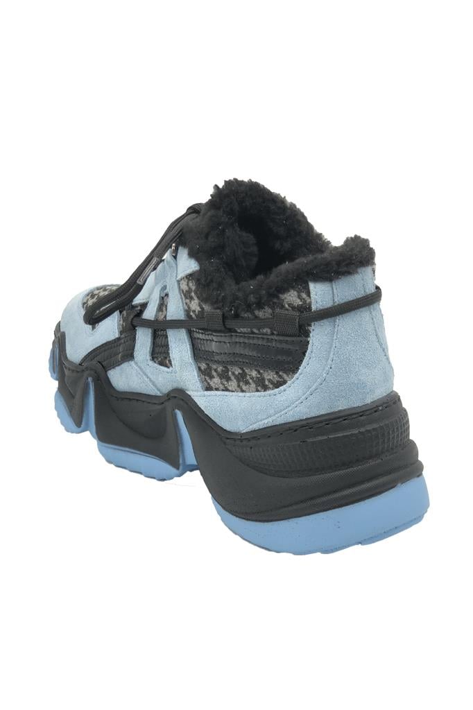 Buz Mavi Kadın Deri Spor Ayakkabı