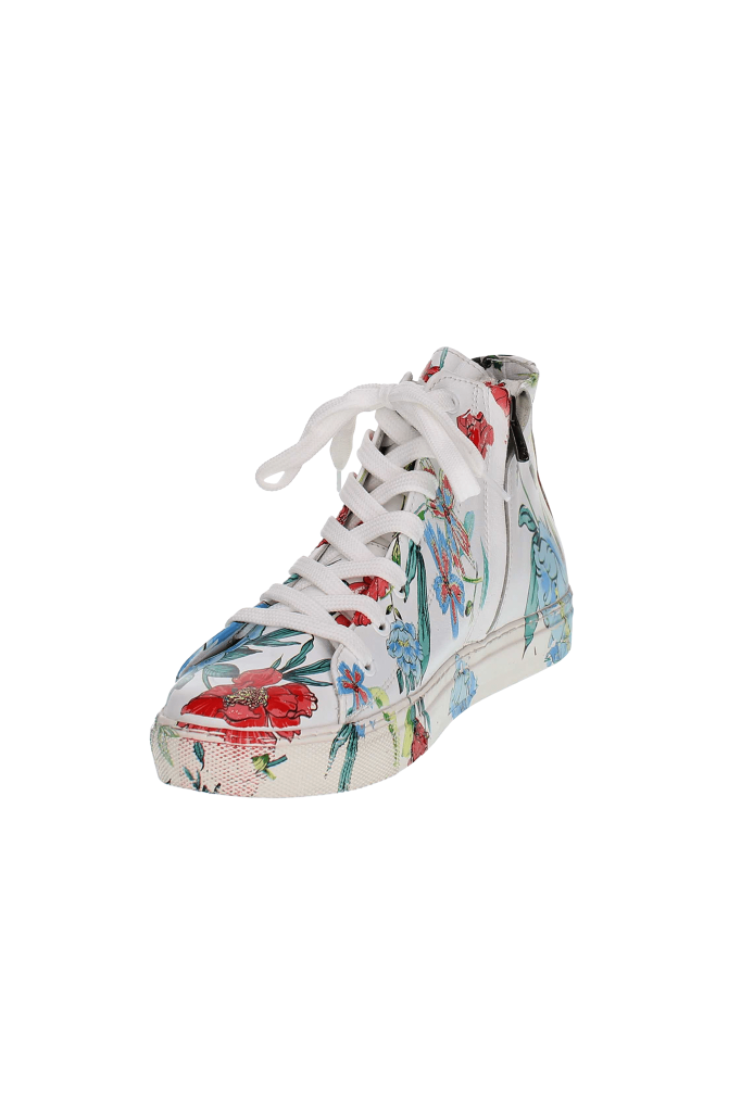 Çiçek Desenli Hakiki Deri Kadın Spor Ayakkabı