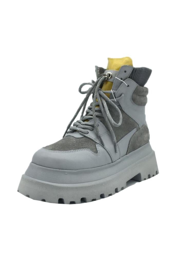 Gerçek Hakiki Deri Kadın Gri Bot