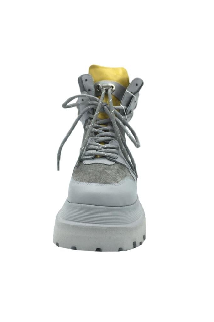 Gerçek Hakiki Deri Kadın Gri Bot