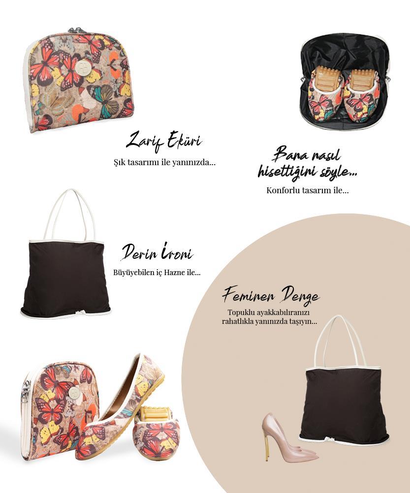 Rollbab Anthocharis Damone Kadın Babet Ayakkabı Çanta Set