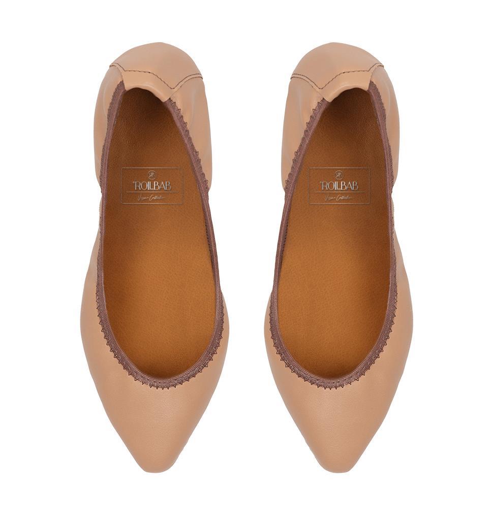 Rollbab Hera Taba Kadın Katlanabilir Babet Ayakkabı