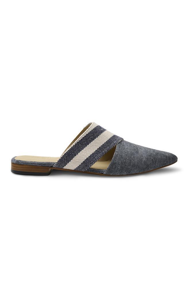 Rollbab Jean Blue Striped Cross Bourgeoisie Terlik
