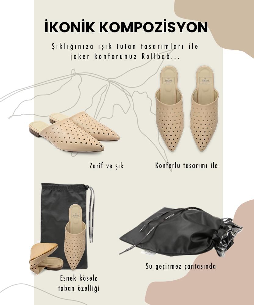 Rollbab Mink Perforated Classic Terlik