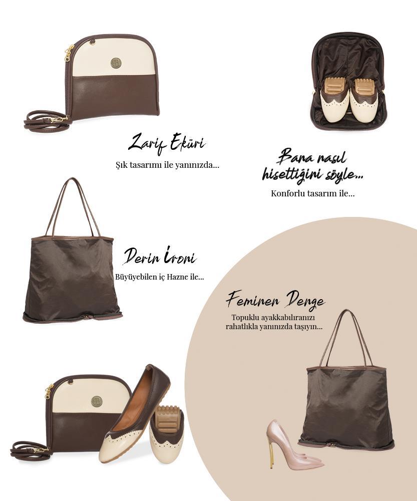 Rollbab Siena Masculiny Kadın Babet Ayakkabı Çanta Set