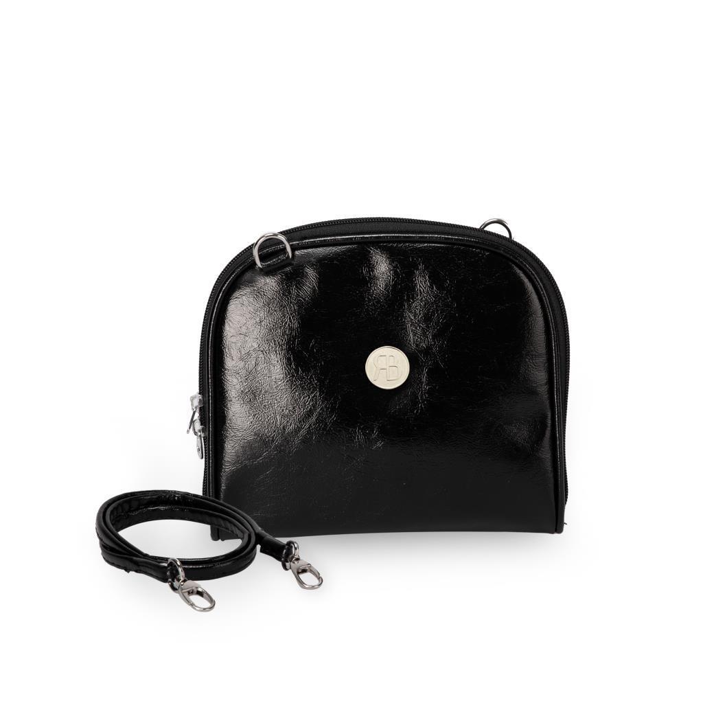 Rollbab Venus Siyah Parlak Yılan Kadın Babet Ayakkabı Çanta Set