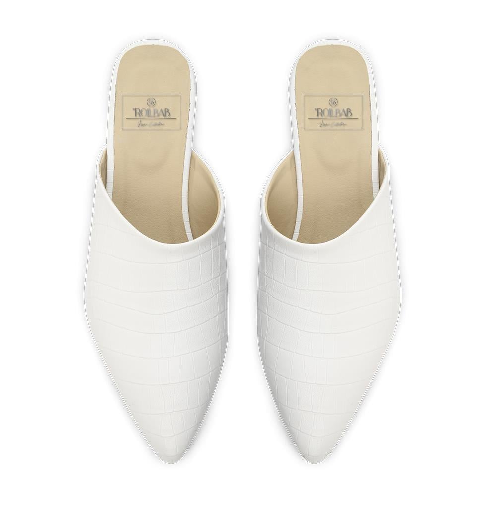 Rollbab White Croco Classic Terlik