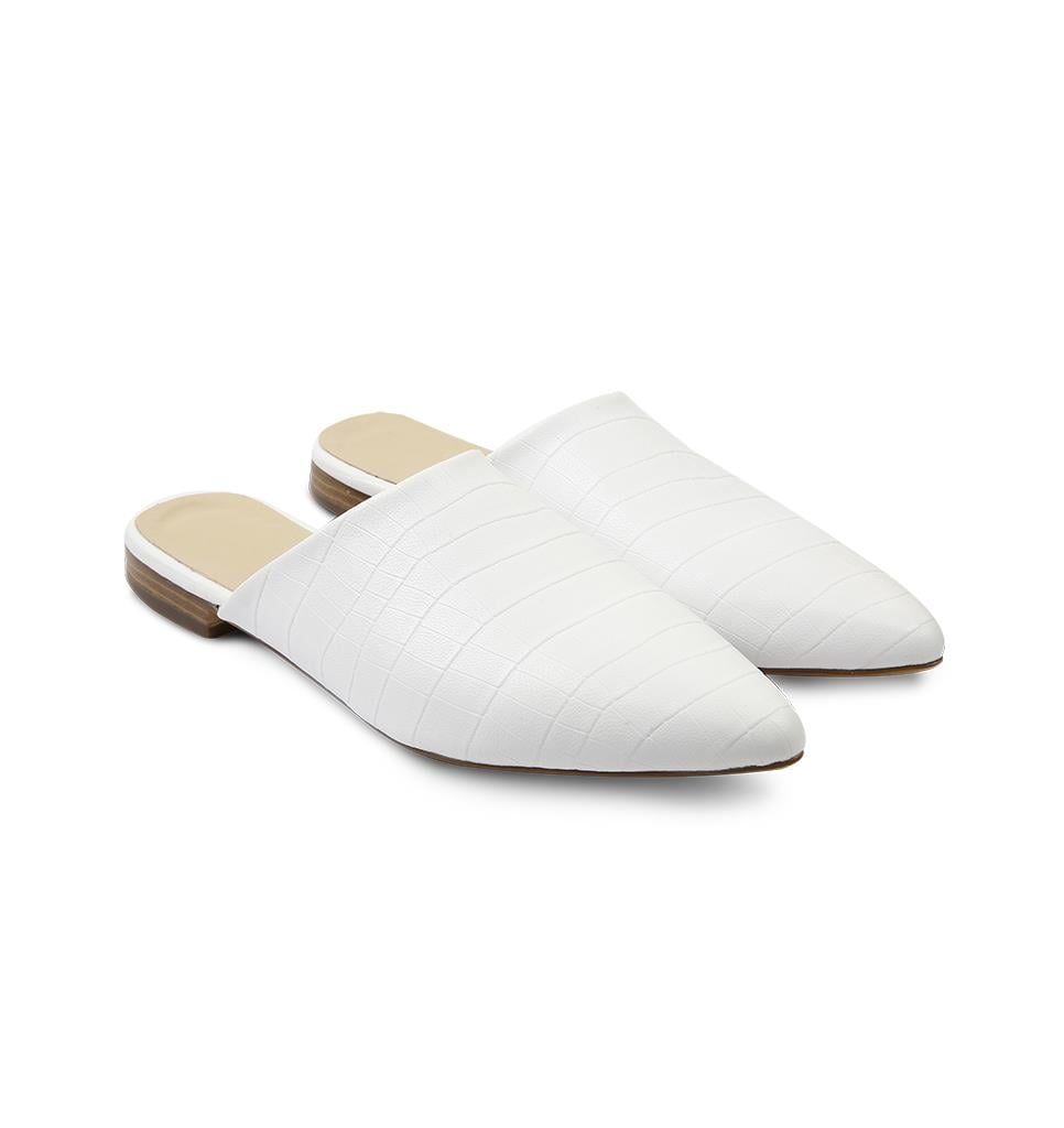 Rollbab White Croco Classic Terlik