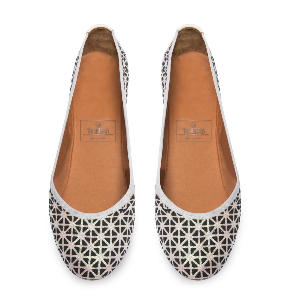 Rollbab White Plaid Jolly Kadın Babet ayakkabı