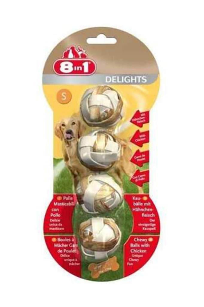 8İn1 Delights Bones Köpekler İçin Çiğneme Topu Small 4 Adet