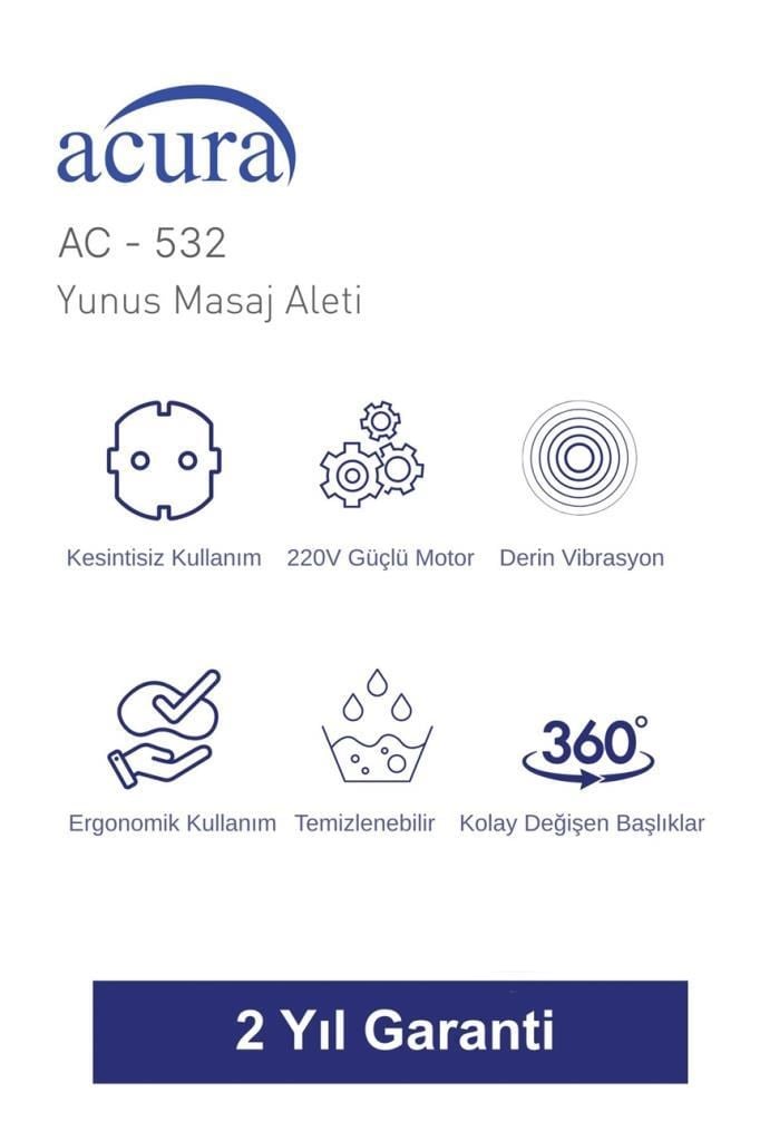 Acura AC-532 3 Başlıklı Profesyonel Yunus Masaj Aleti