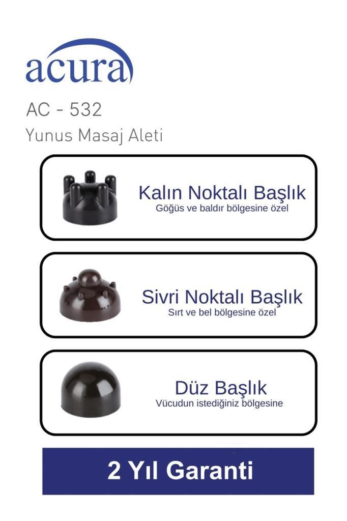 Acura AC-532 3 Başlıklı Profesyonel Yunus Masaj Aleti