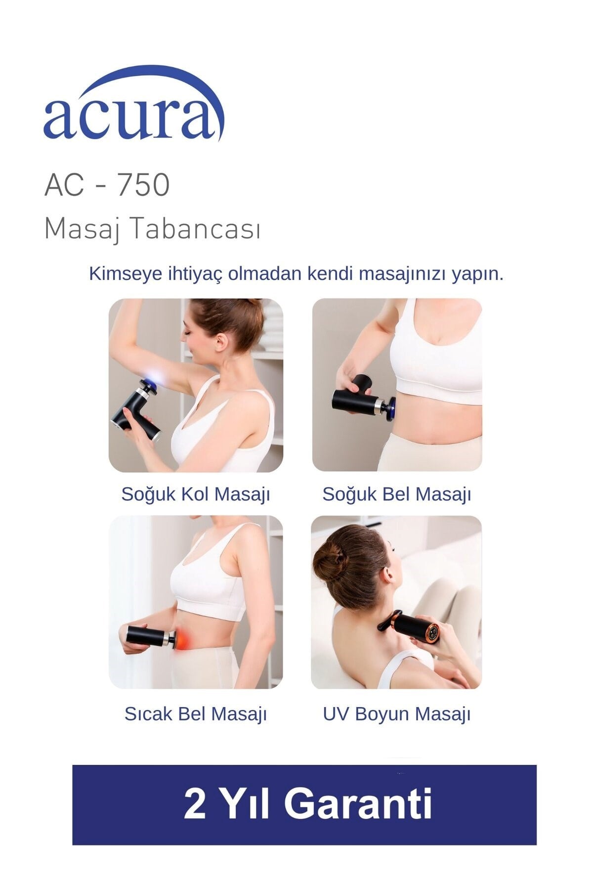 Acura AC-750 Isıtmalı & Soğutmalı Profesyonel Masaj Tabancası