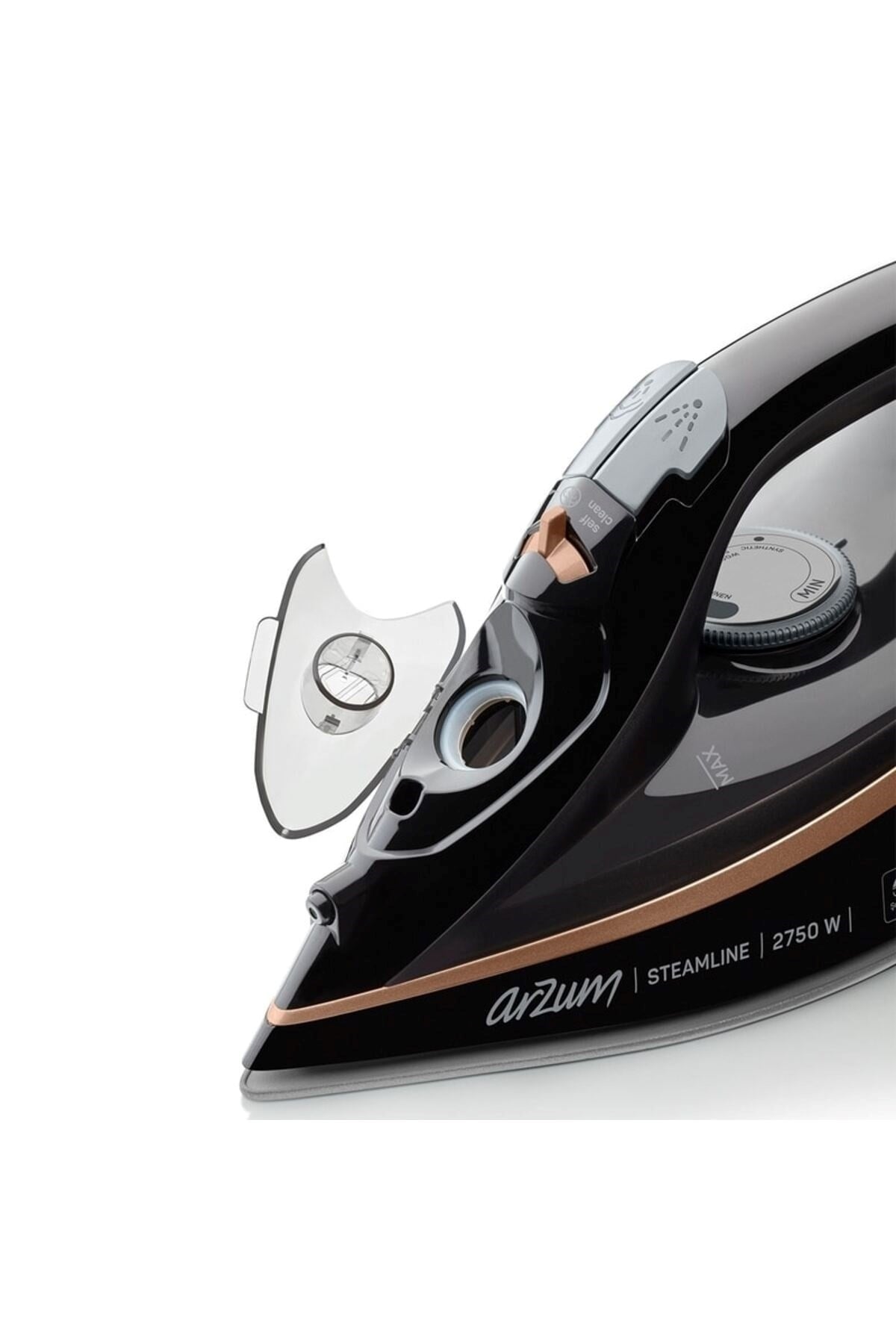 Arzum AR6025 Steamline Optimal Seramik Taban Buharlı Ütü 2750W, 190 g/min Şok Buhar, Siyah
