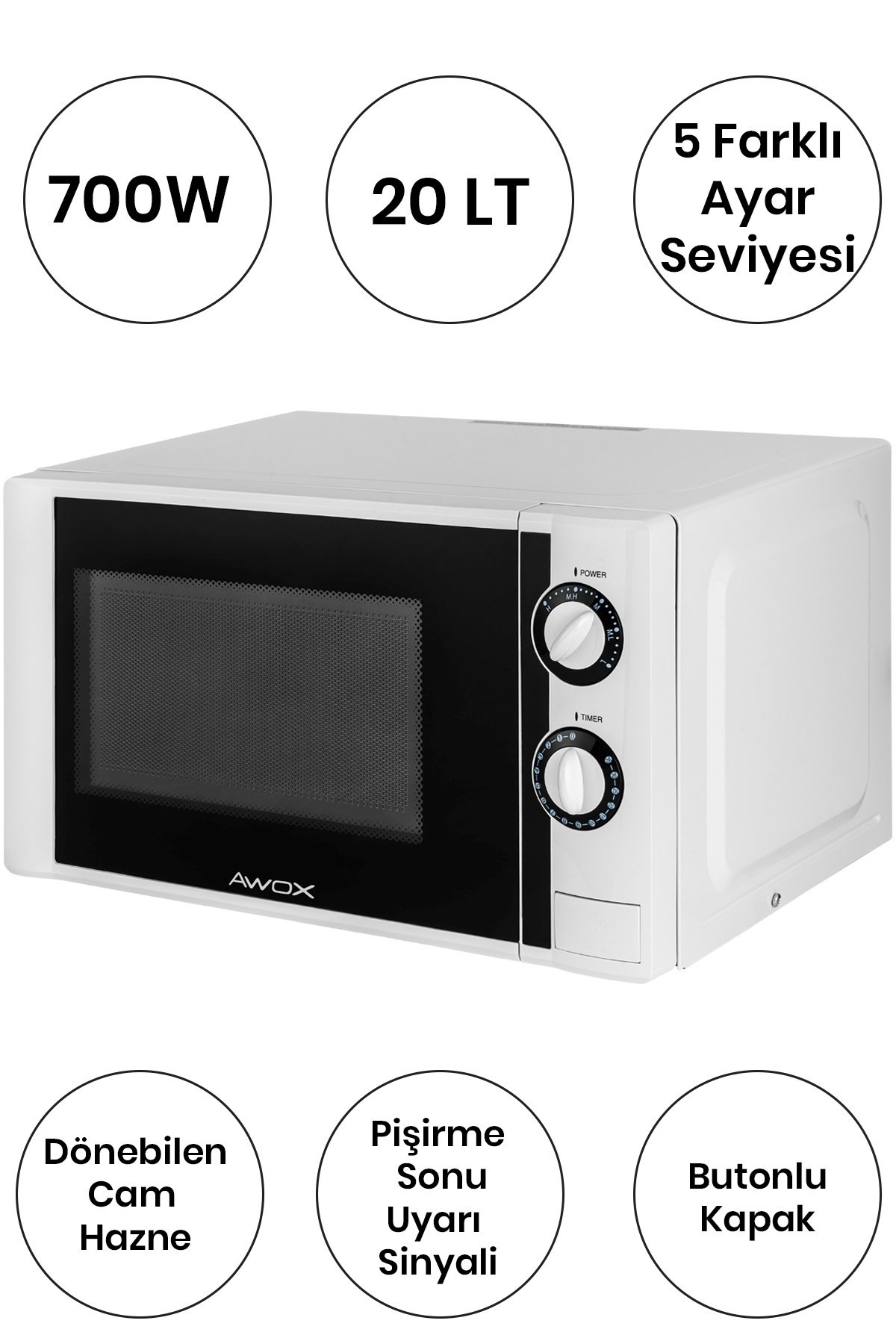 Awox Mikrodalga P20 Fırın P20 Beyaz