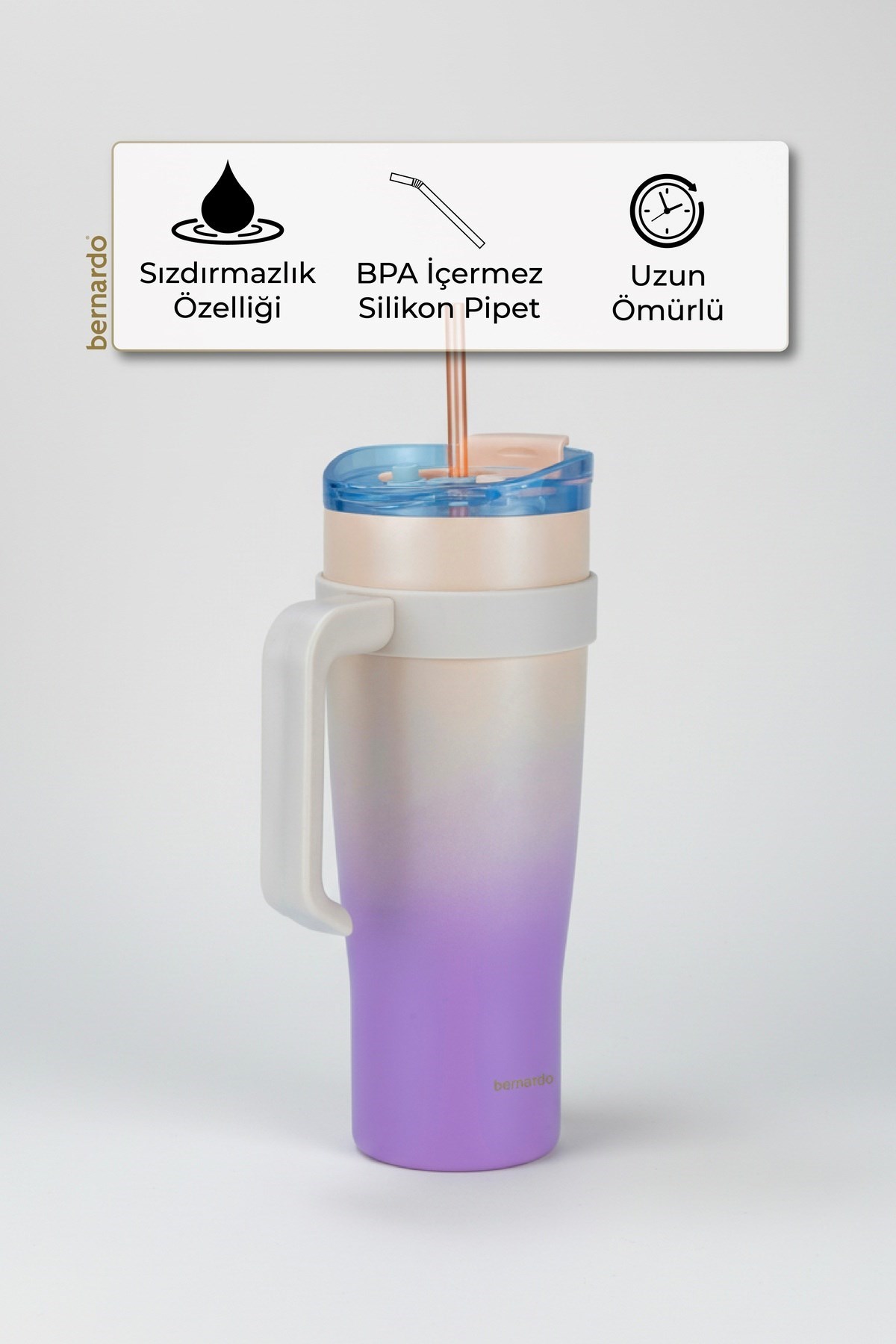 Bernardo Alto Pipetli Termos Bardak Pembe 1000ml
