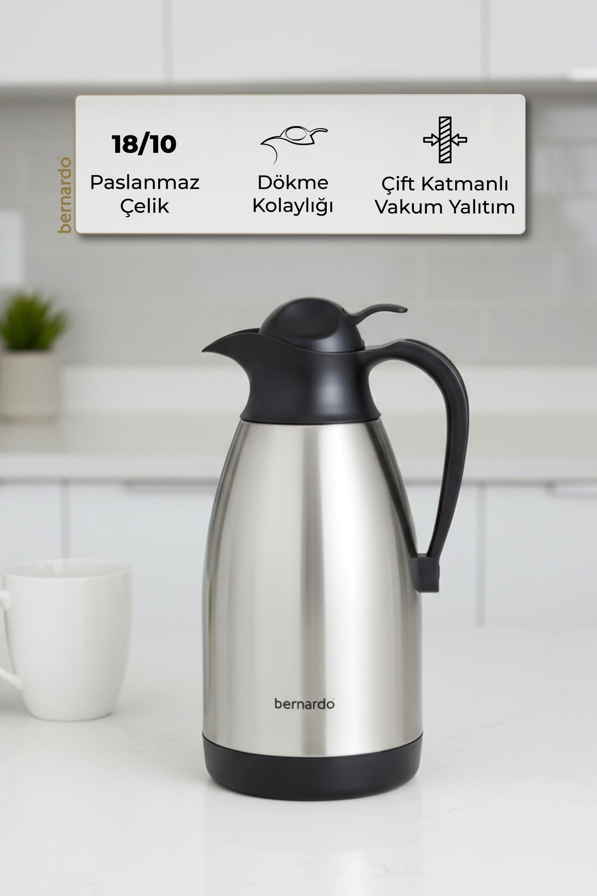 Bernardo Grandio Çelik Termos Inox 2 Litre