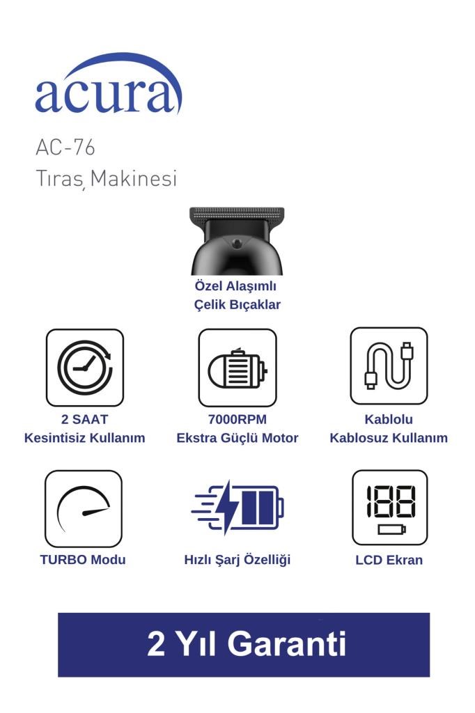 cura AC-76 Lazer Epilasyon Öncesi Tüm Vücut Tıraş Makinesi
