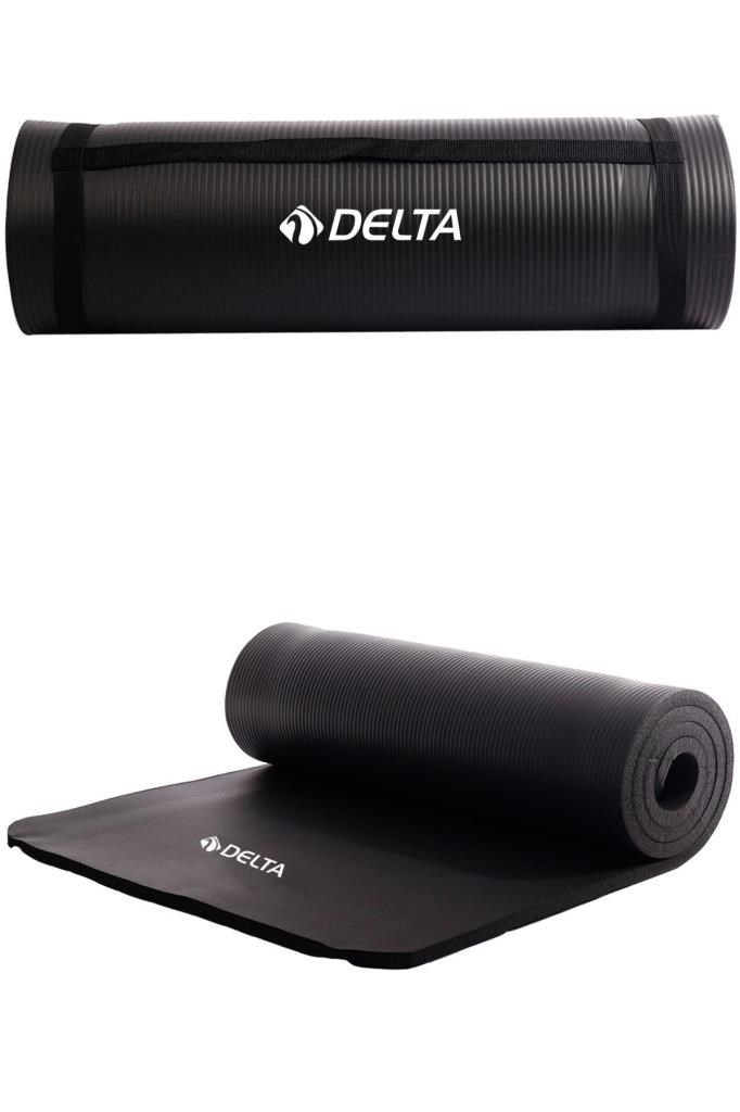 Delta Konfor Zemin 15 mm Taşıma Askılı Pilates Minderi Yoga Matı - Siyah