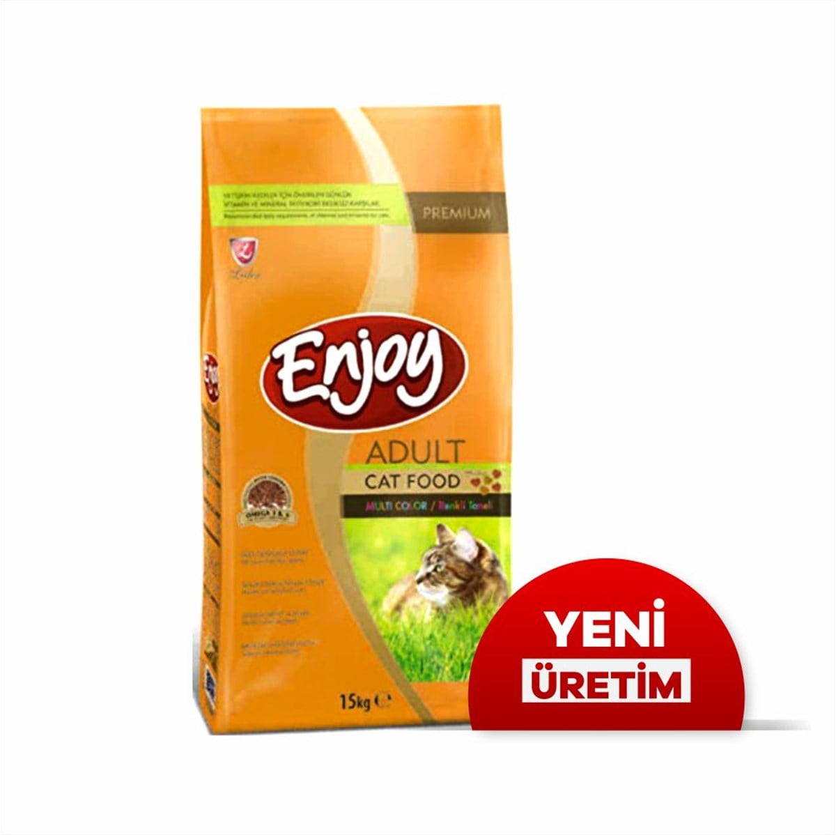 Enjoy Tavuklu Yetişkin Çok Renkli  Kedi Maması 15 Kg