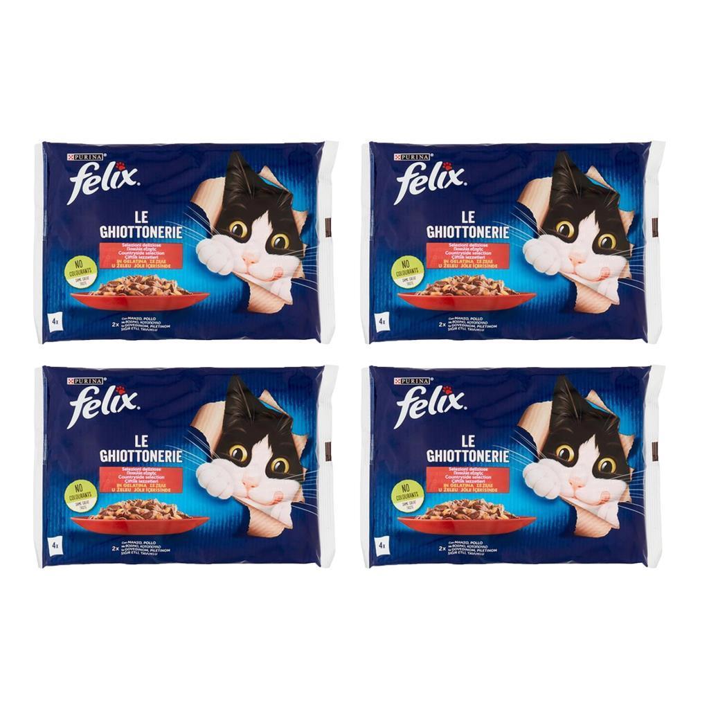 Felix Sığır ve Tavuk Etli Yetişkin Yaş Kedi Maması 4x85gr X 4 Adet