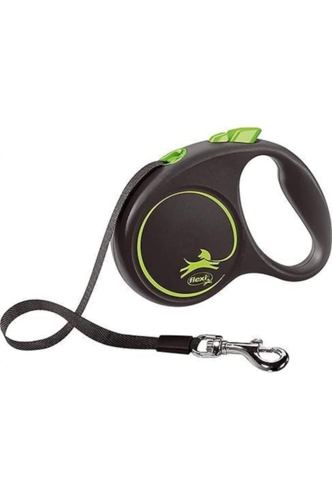 Flexi Black Design Serit Otomatik Köpek Gezdirme Tasmasi Yesil Small