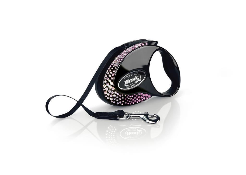 Flexi Glam Splash Crystal S Beden Siyah 3MT Şerit Tasma