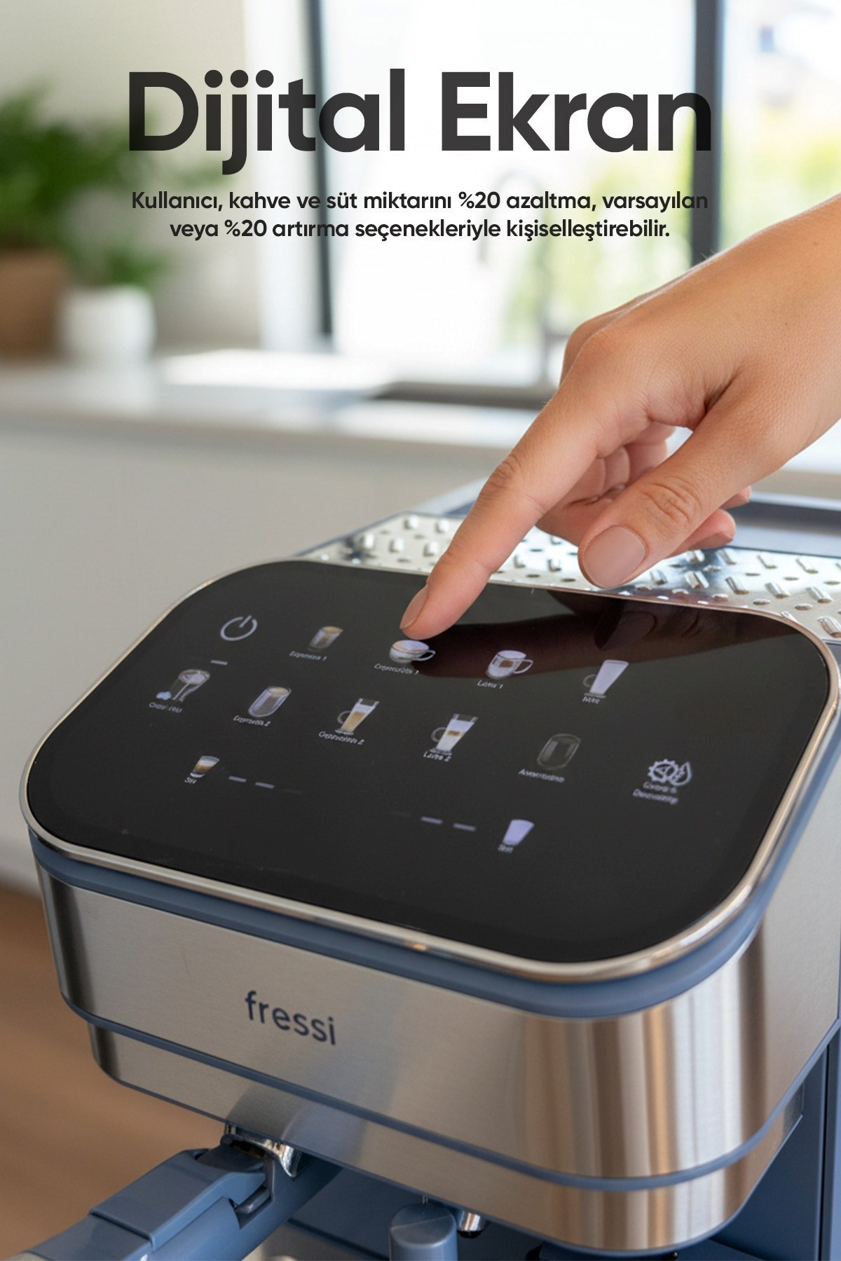 Fressi Espresso Latte Cappuccino Kahve Makinesi Otomatik Süt Tanklı 20bar Basınçlı (4507) 