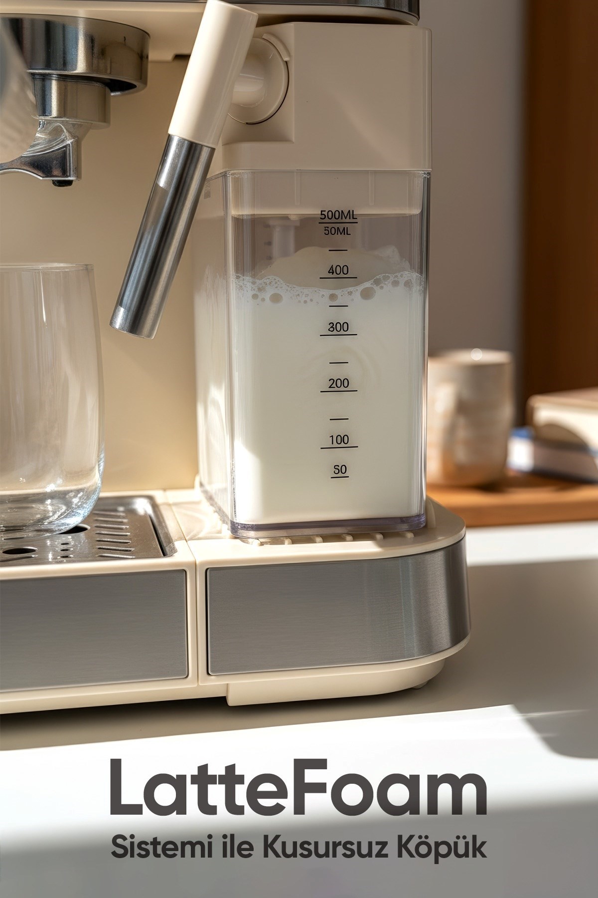 Fressi Espresso Latte Cappuccino Kahve Makinesi Otomatik Süt Tanklı 20bar Basınçlı Krem(4506)