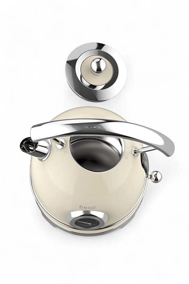 Fressi Isı Göstergeli Retro Kettle Su Isıtıcısı 1,8 Litre Fr-kt06 Magnoli Krem