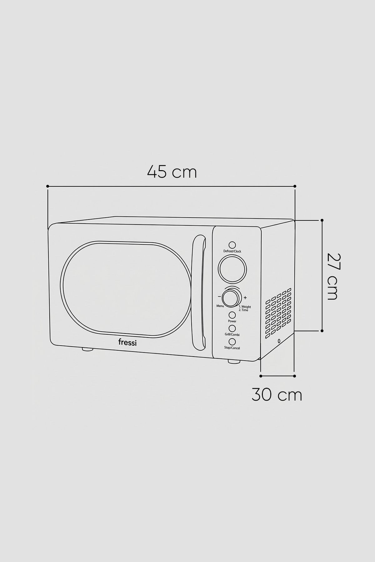 Fressi Retro Minetta 20 Litre Izgara Raflı Mikrodalga Fırın 700W FR-MW207