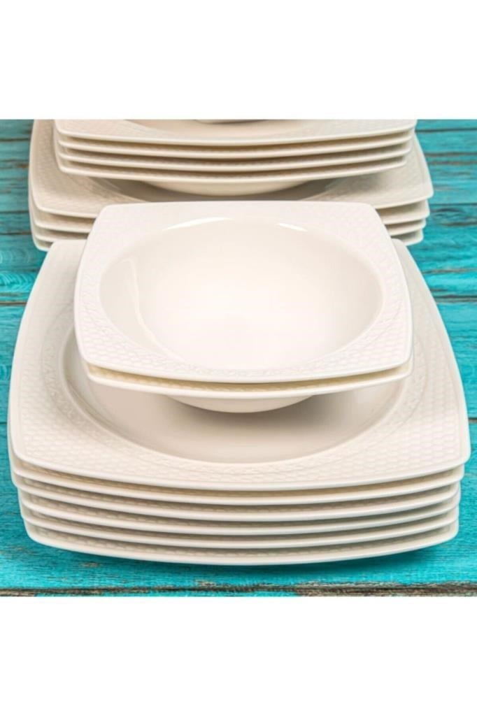 Güral Porselen Bonenjoy 24 Parça 6 Kişilik Bone Yemek Takımı
