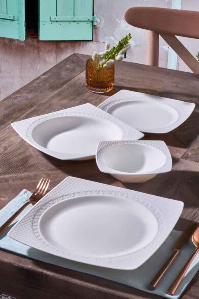 Güral Porselen Bonenjoy 24 Parça 6 Kişilik Bone Yemek Takımı