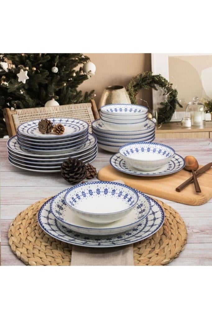 Güral Porselen Camelia 24 Parça 6 Kişilik Bone Yemek Takımı - 1614