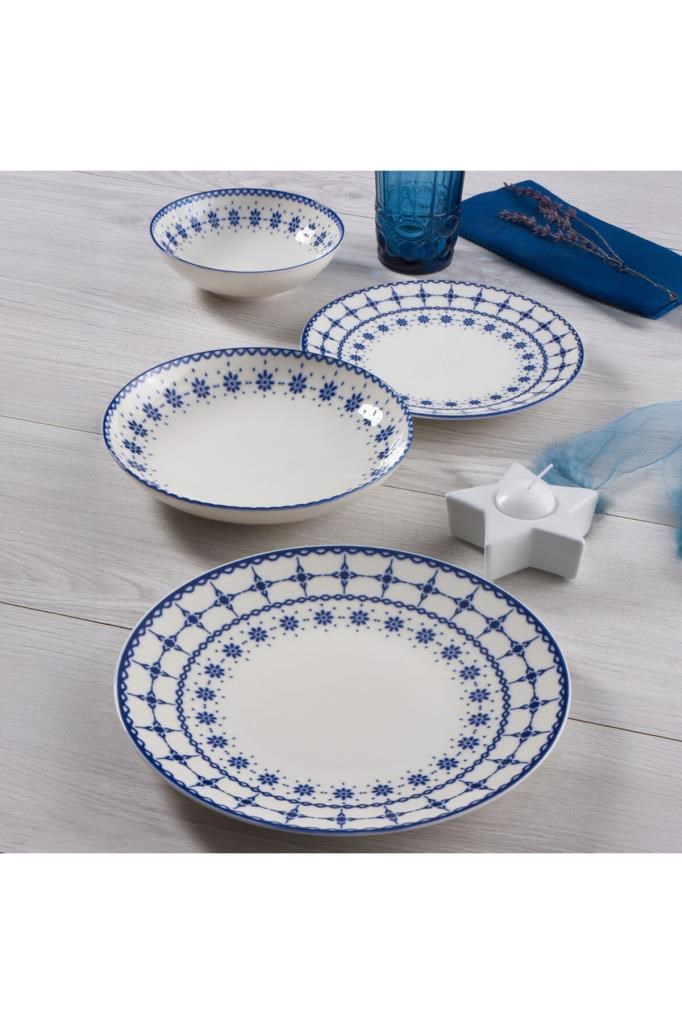 Güral Porselen Camelia 24 Parça 6 Kişilik Bone Yemek Takımı - 1614